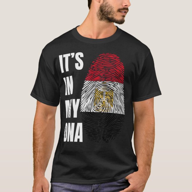 Camiseta Huella digital de ADN Biometría Bandera egipcia Eg (Anverso)