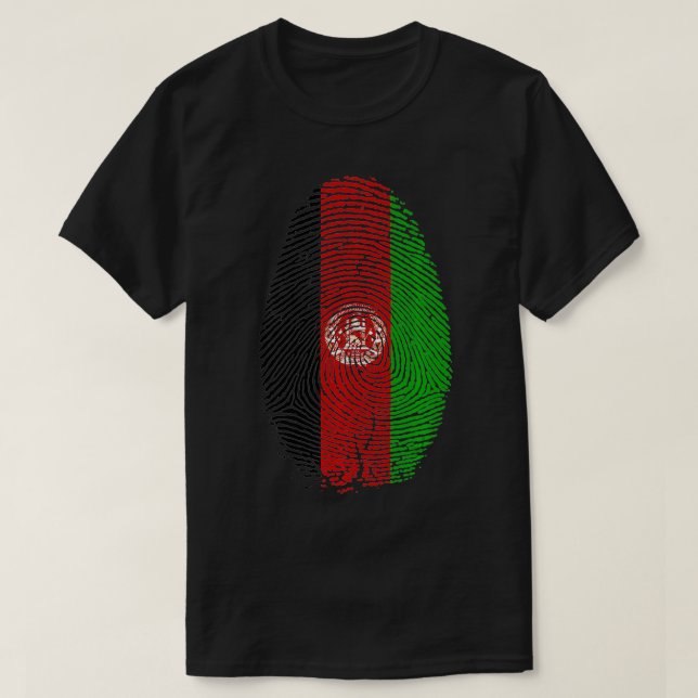 Camiseta Huella digital de la bandera de Afganistán Está en (Diseño del anverso)