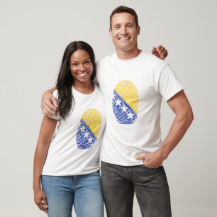 Camiseta Huella digital de la bandera de Bosnia y Herzegovi