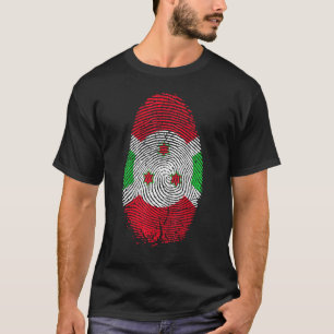 Camiseta Huella digital de la bandera de Burundi Está En Mi
