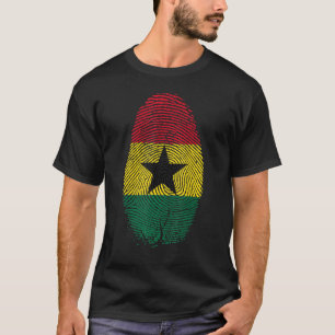 Camiseta Huella digital de la bandera de Ghana está en mi A