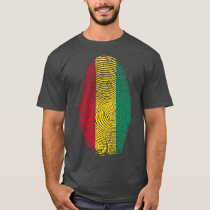 Camiseta Huella digital de la bandera de Guinea Está en mi