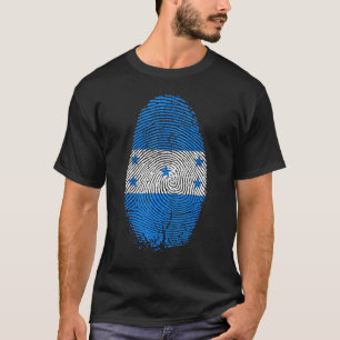 Camiseta Huella digital de la bandera de Honduras Es En Mi