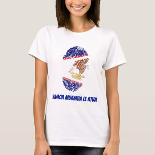 Camiseta Huella digital de la bandera de Samoa Americana