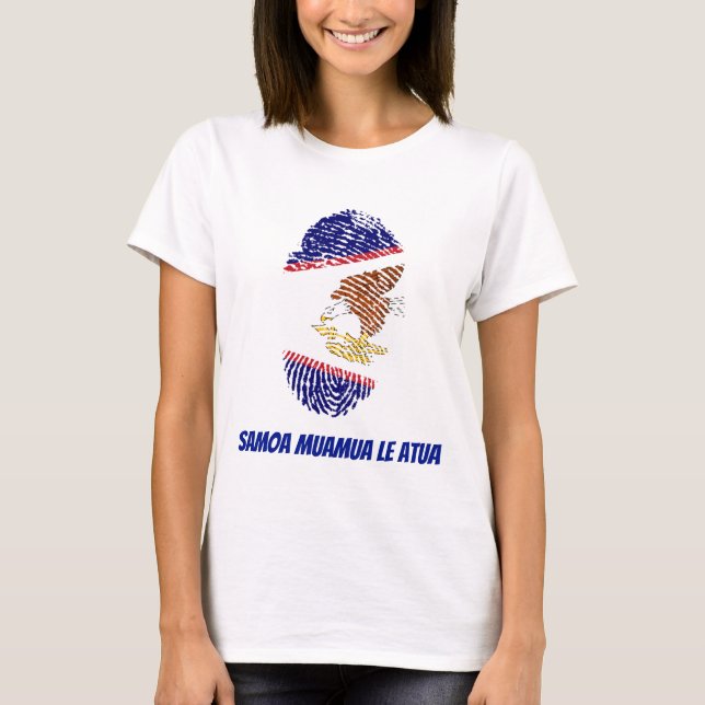 Camiseta Huella digital de la bandera de Samoa Americana (Anverso)