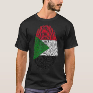 Camiseta Huella digital de la bandera de Sudán Está en mi r