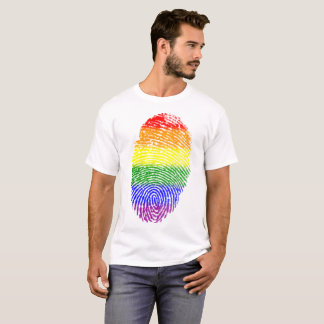 Camiseta Huella digital del arcoiris del Orgullo Gay