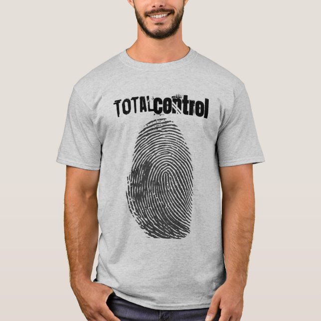 Camiseta Huella digital eslogan "Control total" Protesta so (Anverso)