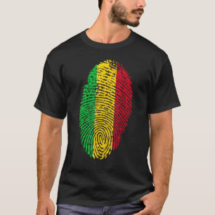 Camiseta Huella digital marca la bandera de Mali África Occ