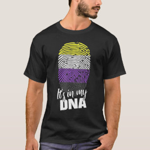 Camiseta Huella digital no binaria está en mi Dna Lgbtq