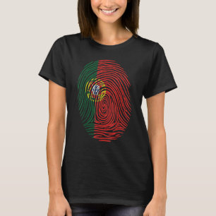 Camiseta Huella digital Orgullosa de raíces portuguesas Ban