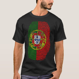 Camiseta Huella digital portuguesa Bandera Portugal ADN Cut