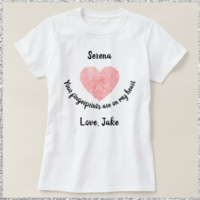 Camiseta Huella digital romántica (Subido por el creador)
