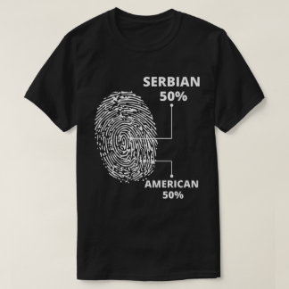 Camiseta Huella digital serbia estadounidense