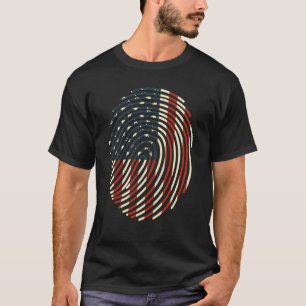 Camiseta Huella digital usa bandera estadounidense 4 de jul