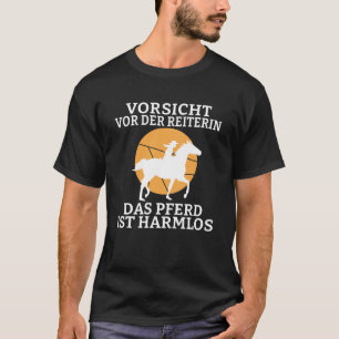 Camiseta Huella trasera Cuidado con el jinete el caballo es