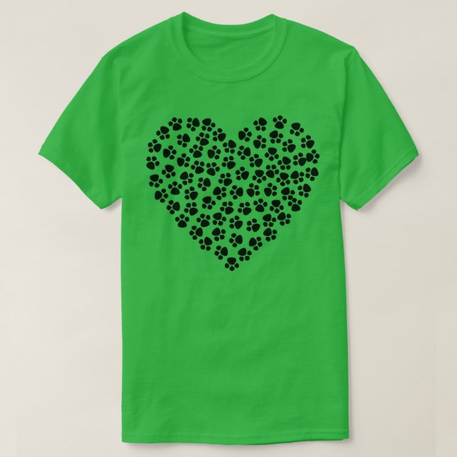 Camiseta Huellas animales con forma de amor (Diseño del anverso)