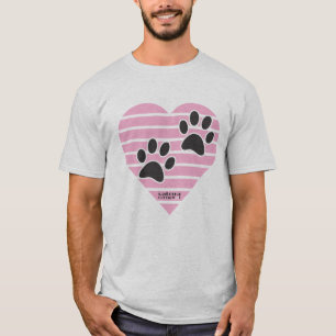 Camiseta Huellas De Corazón A Rayas