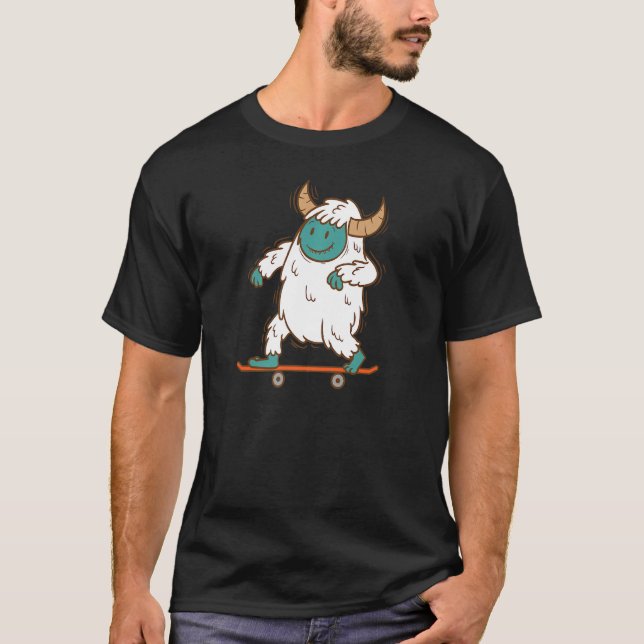 Camiseta Huellas de Creatividad de Yeti Sking Snowman (Anverso)