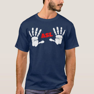 Camiseta Huellas de diseño ASL de American Rótulo Language