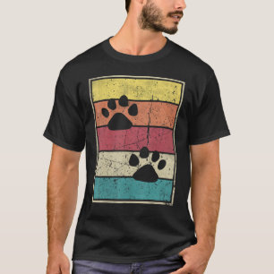 Camiseta Huellas De León Vintage Retro Con Rayas Clásicas