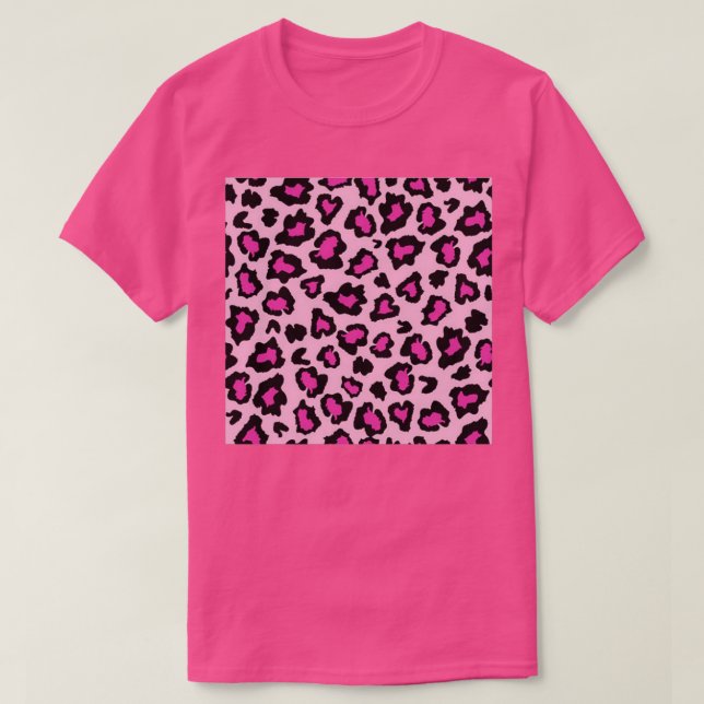 Camiseta Huellas de leopardo rosa de África (Diseño del anverso)