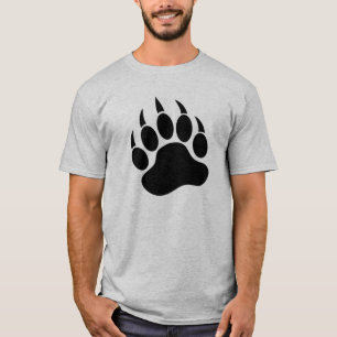 Camiseta Huellas de pata de oso negro delante y detrás