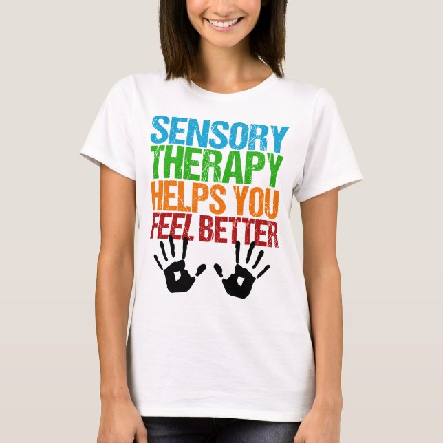 Camiseta Huellas de Terapia Sensorial Terapia Ocupacional (Anverso)