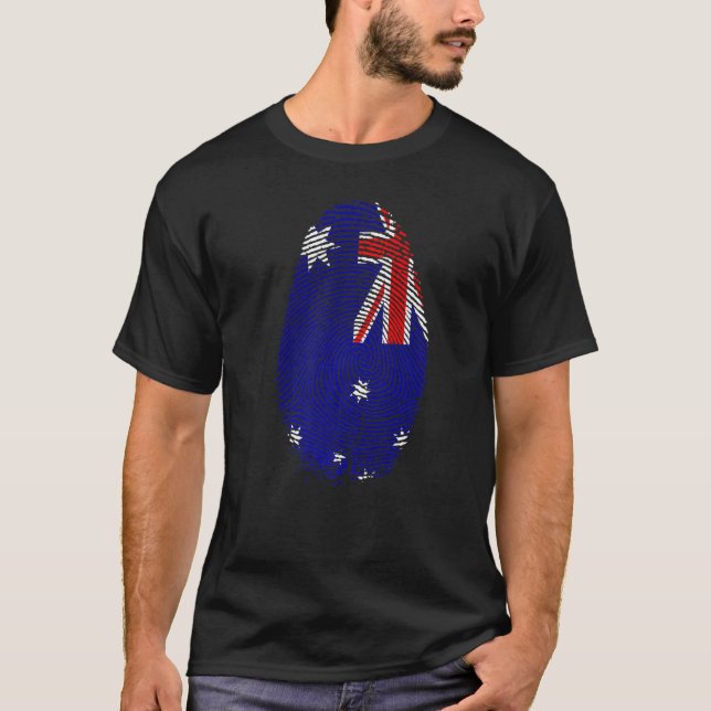 Camiseta Huellas digitales de bandera australiana está en m (Anverso)