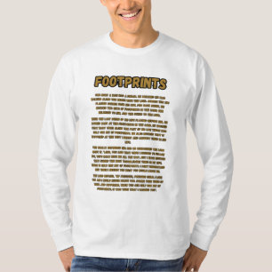 Camiseta Huellas En La Oración De La Arena Los Hombres Larg
