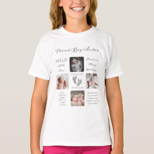 Camiseta Huellas fotográficas Nacido Keepsake Hermana Orgul