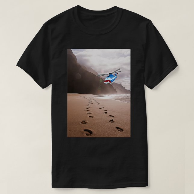 Camiseta Huellas hawaianas en la arena (Diseño del anverso)