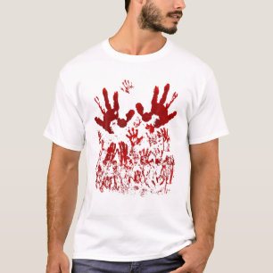 Camiseta Huellas Sangrientas de sangre roja salpicaduras Zo