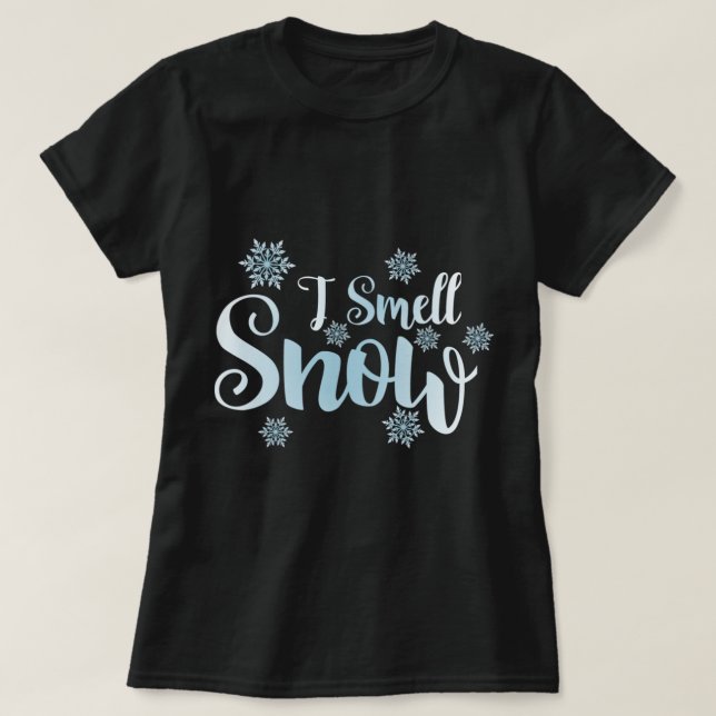 Camiseta huelo nieve, tiernos copos de nieve nevados vacaci (Diseño del anverso)