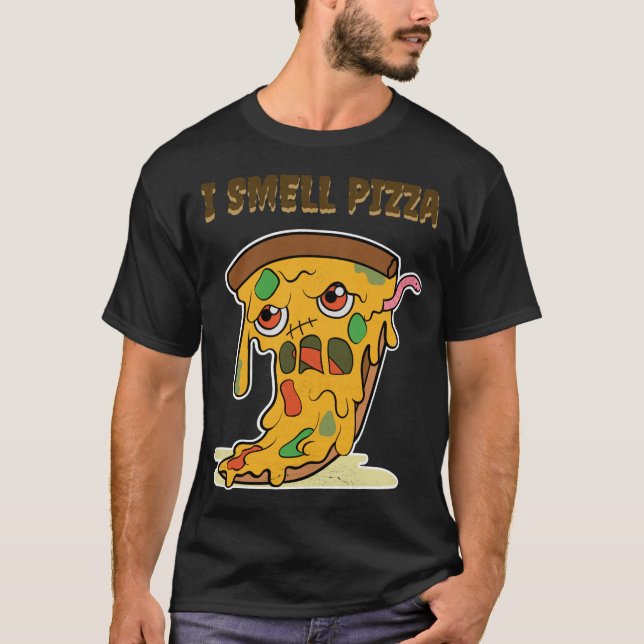 Camiseta Huelo Pizza Funny Halloween Kawaii Comida Zombie M (Anverso)