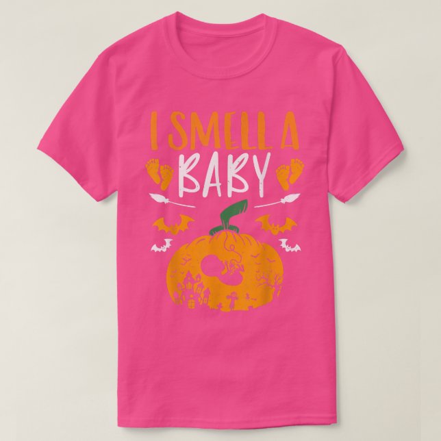 Camiseta Huelo un bebé anuncio de la calabaza de Halloween (Diseño del anverso)