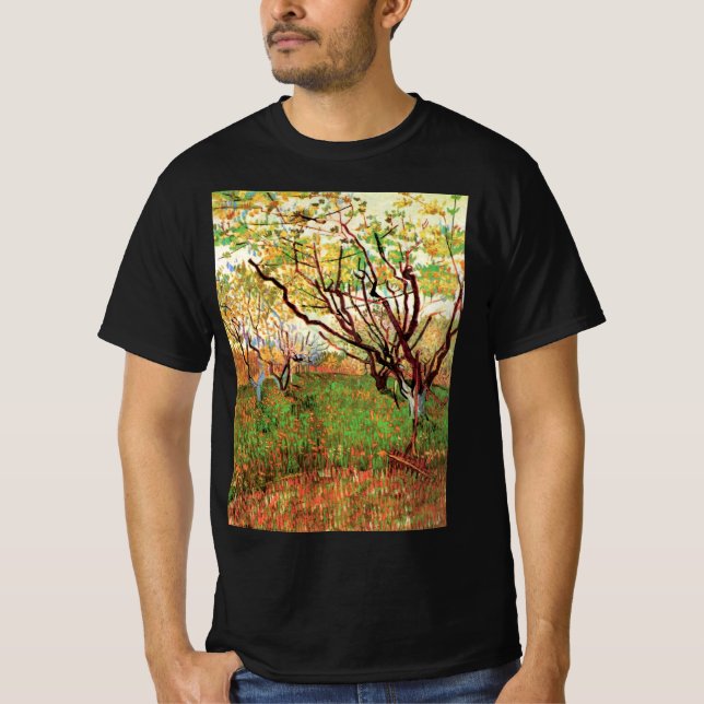 Camiseta Huerto en flor por Vincent van Gogh (Anverso)