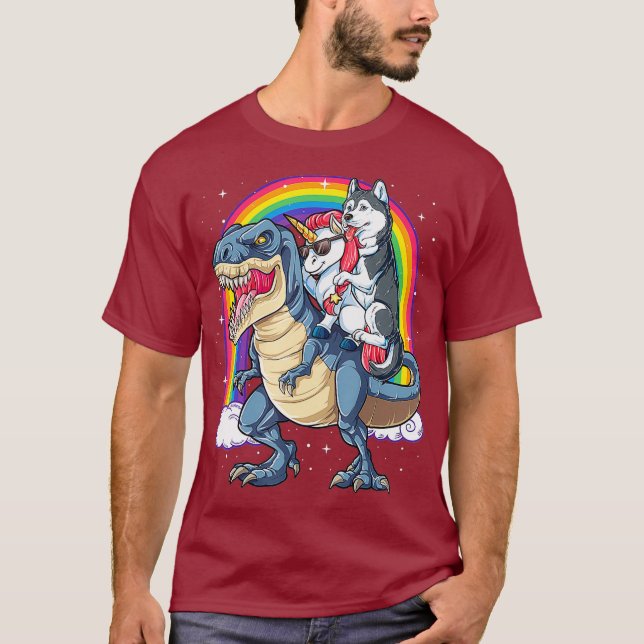 Camiseta Huerto siberiano Unicorn Dinosaur T rex Funny (Anverso)