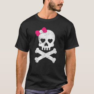 Camiseta Hueso de cráneo de hueso rosado Mujeres Chicas Ado