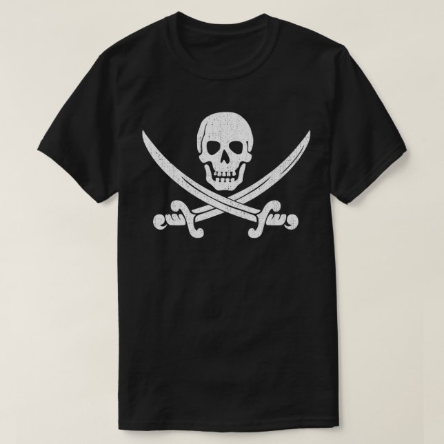 Camiseta Hueso de espada pirata té de Halloween (Diseño del anverso)