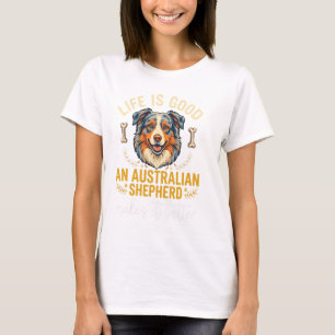 Camiseta Hueso de perro pastor australiano Life Is Good