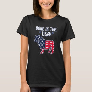 Camiseta Hueso En El Pug De Estados Unidos 4 De Julio