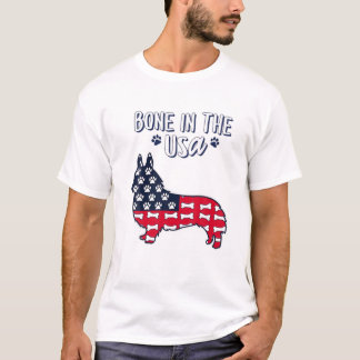 Camiseta Hueso En Estados Unidos Corgi 4 De Julio