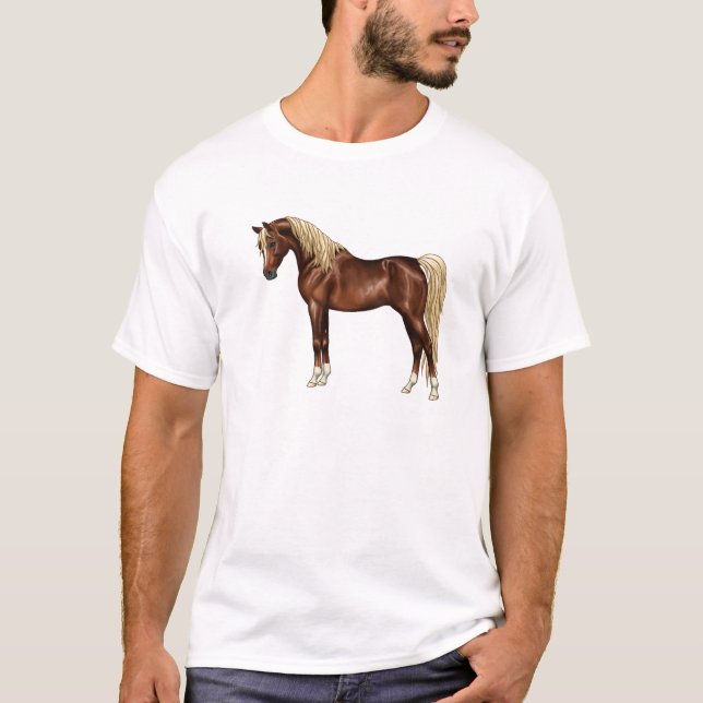 Camiseta Hueso negro Flaxen Mane Caballo árabe egipcio G (Anverso)