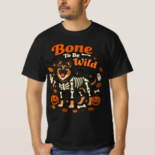 Camiseta Hueso Para Ser Salvaje divertido pastor alemán Hal