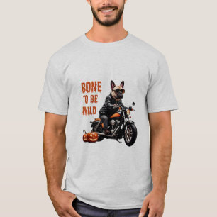 Camiseta Hueso para ser salvaje – Pug motero en motocicleta