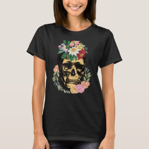 Camiseta Hueso Y Flores