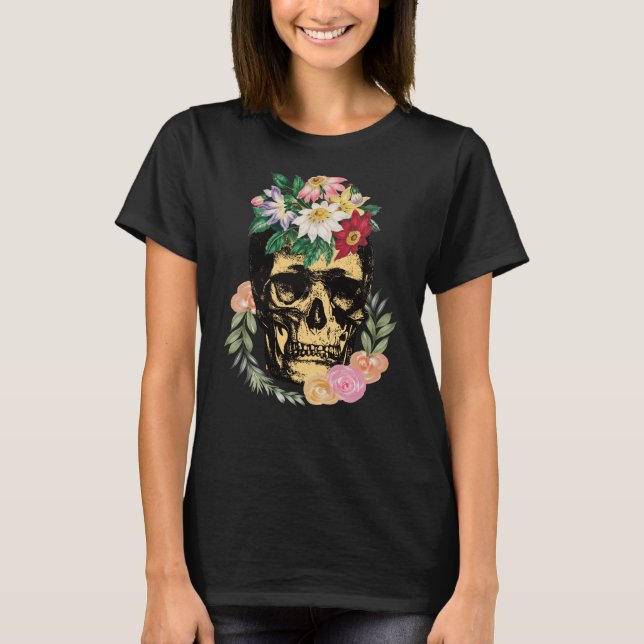 Camiseta Hueso Y Flores (Anverso)