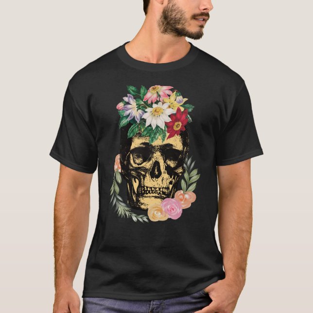 Camiseta Hueso Y Flores (Anverso)