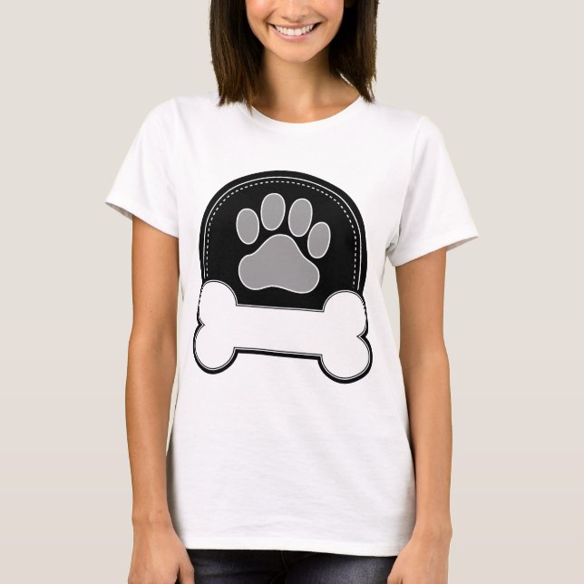 Camiseta Hueso y pata de perro (Anverso)